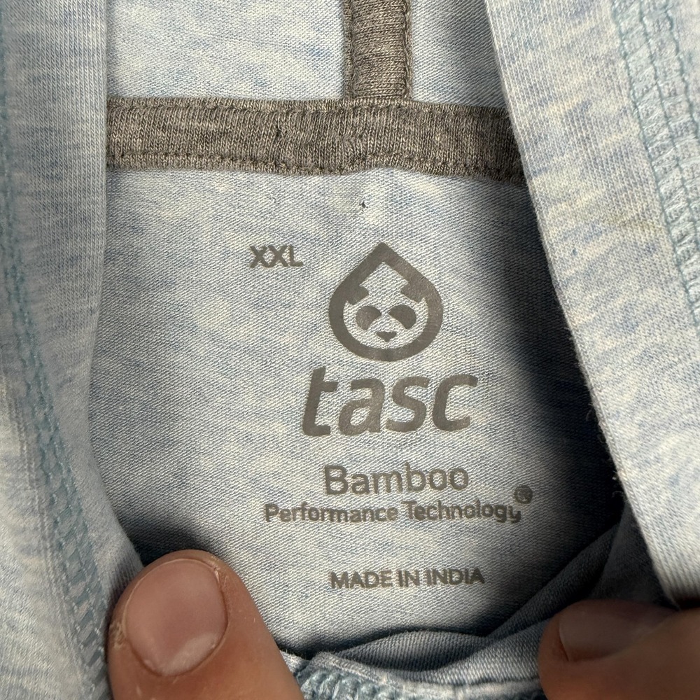Tasc Performance Hooded Shirt Mens 2XL Blue Long Sleeve Bamboo Running Top - Picture 2 of 7
